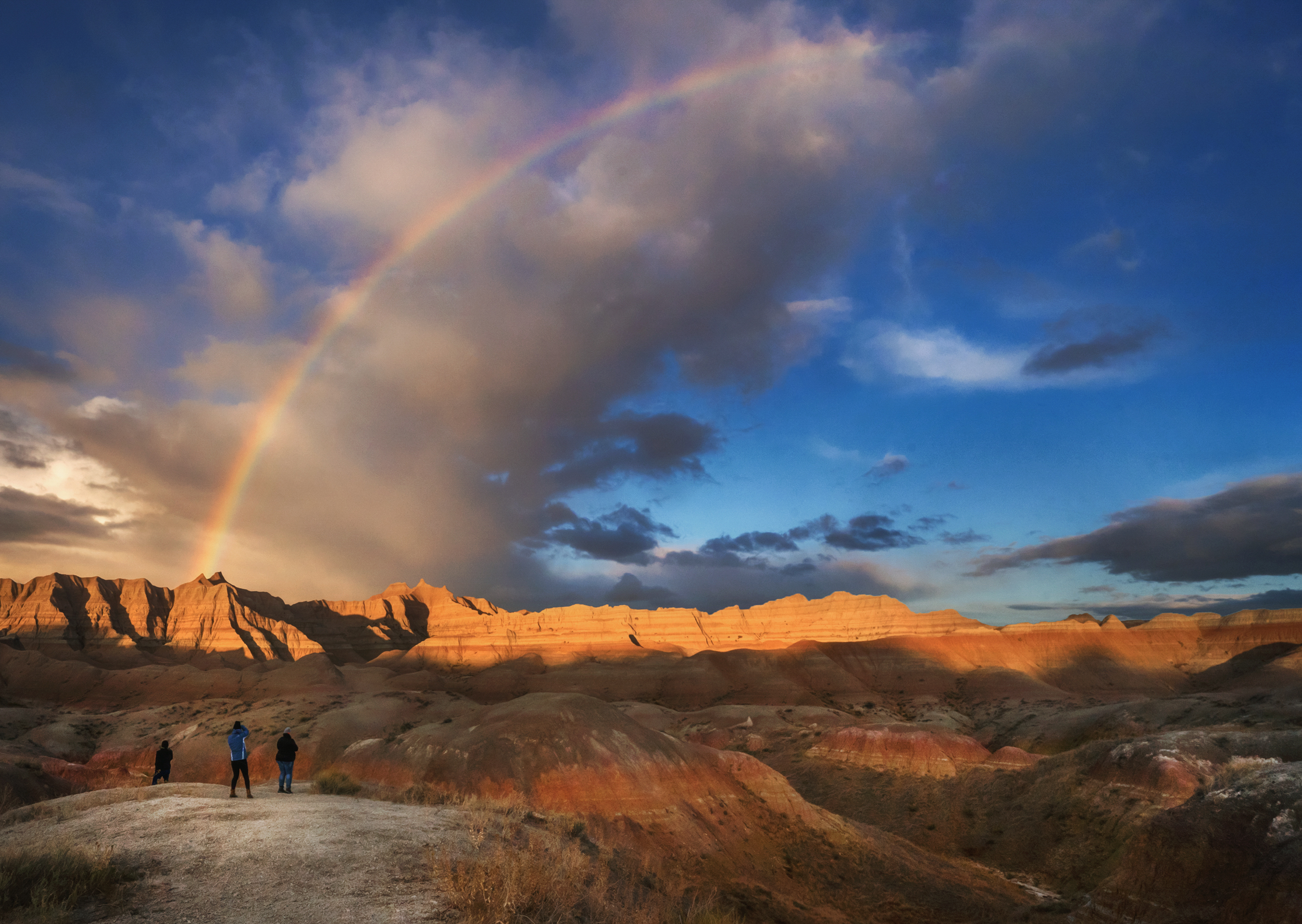 rainbow at badlands national park